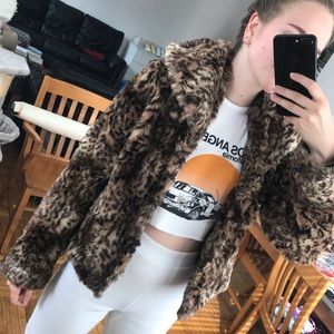 Aqua Leopard Faux Fur Jacket 💫